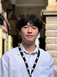Young man in front of Town Hall