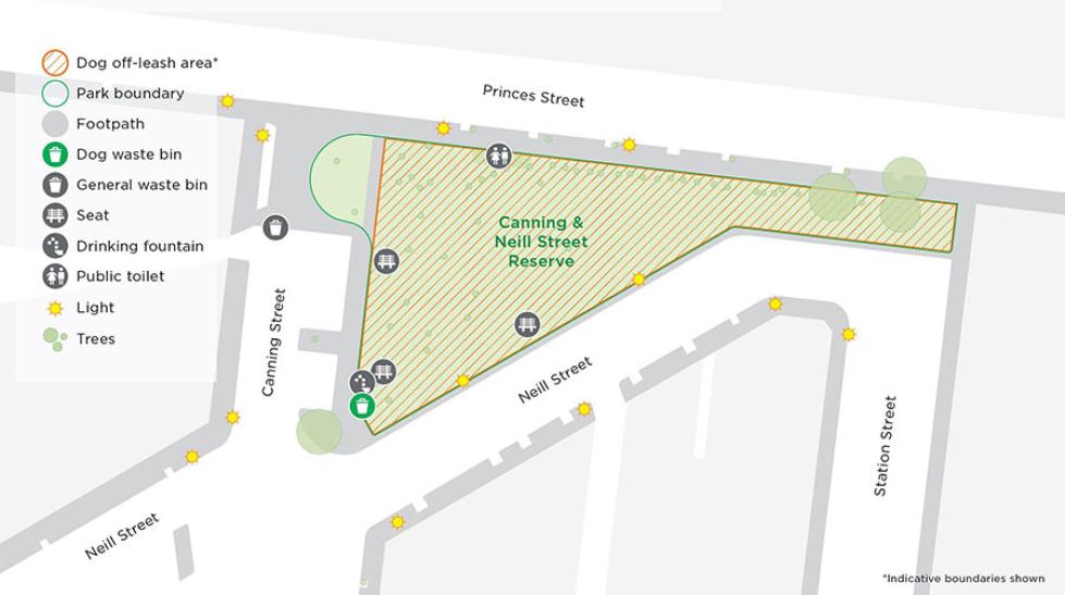 Off-lease map of Canning and Neill Street Reserve