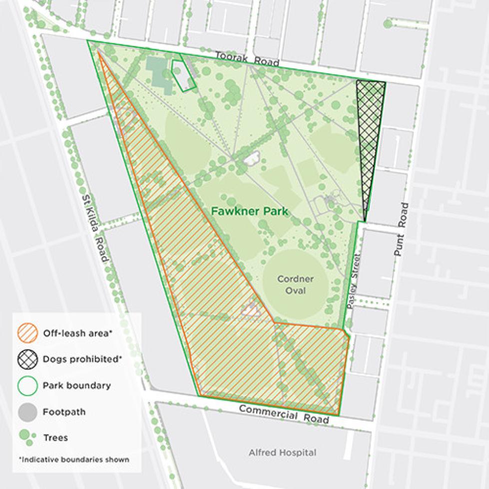 Off-lease map of Fawkner Park