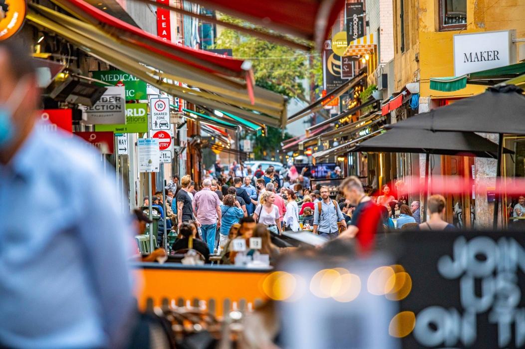 Hardware lane packed lunch crowd
