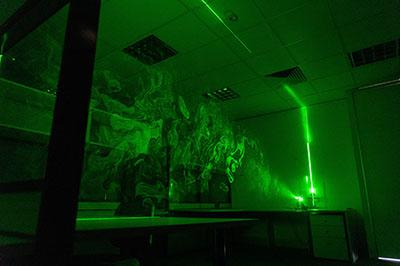 Lab test showing airflow using water vapour