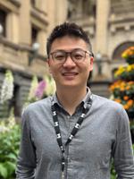 My Melbourne ambassador Brian Su, standing in front of Melbourne Town Hall.