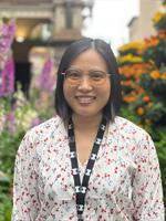 My Melbourne ambassador Karyne Fung, standing in front of Melbourne Town Hall.