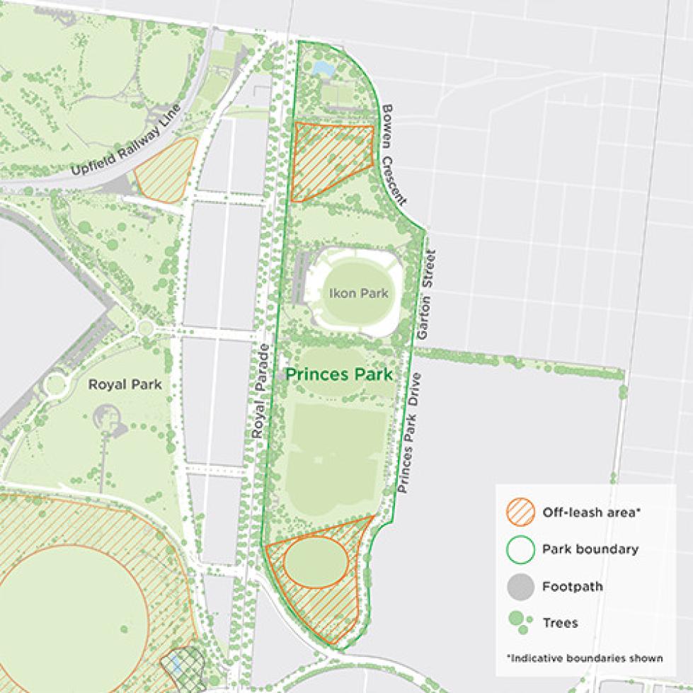 Off-lease map of Princes Park
