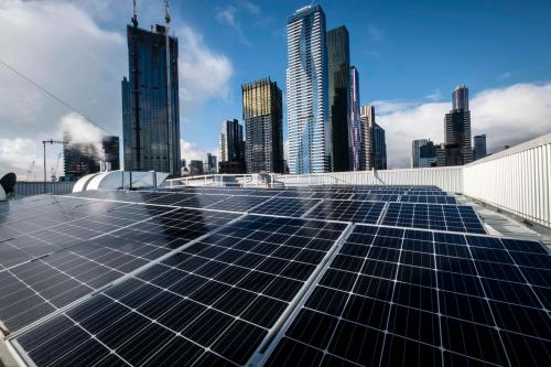 Solar panels on a rooftop