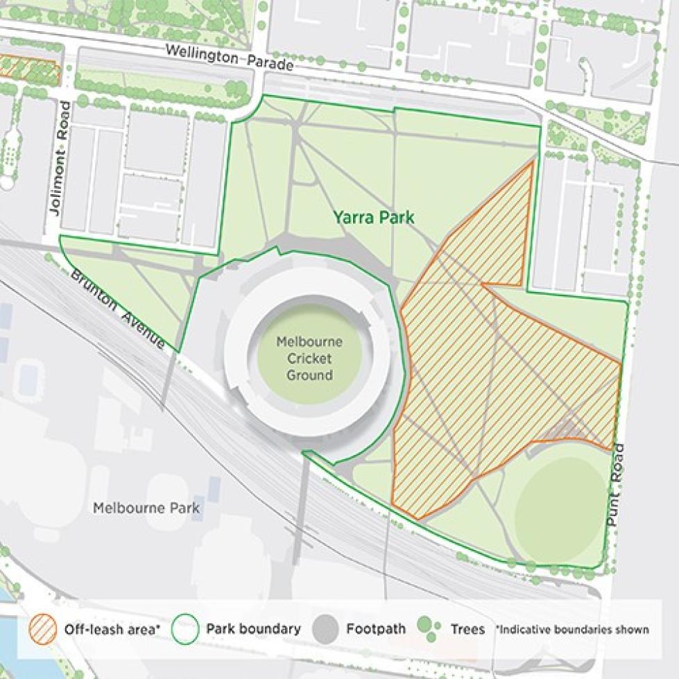 Off-lease map of Yarra Park